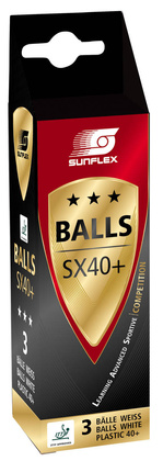 Białe piłeczki do tenisa stołowego Sunflex Balls SX40+ 3szt 33306
