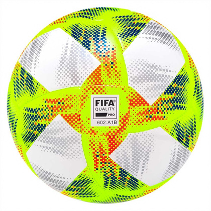 Biało-żółta piłka nożna Adidas Conext 19 Sala FIFA DN8644 - rozmiar 4