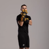 Czarno-pomarańczowe rękawice bramkarskie Football Masters Invictus X Training Black Orange