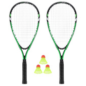 NRS001 ZESTAW DO CROSSMINTONA 2 RAKIETY + LOTKI + POKROWIEC ZIELONY NILS