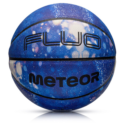 Piłka koszykowa Meteor Fluo niebieski/biały 7