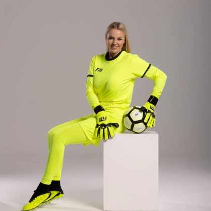 Żółto-czarne rękawice bramkarskie Football Masters Varis X PRO Yellow Fluo
