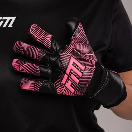 Czarno-różowe rękawice bramkarskie Football Masters Varis X Black Pink