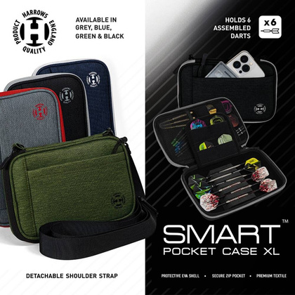 Pokrowiec na rzutki Harrows SMART CASE 6 XL grey/black