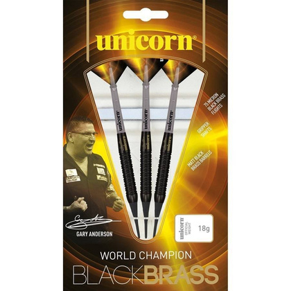 Rzutki soft tip Unicorn BLACK BRASS - Gary Anderson