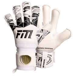 Biało-czarne rękawice bramkarskie Football Masters Invictus X White Black Coach
