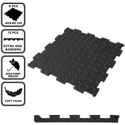 MATA PUZZLE PIANKOWE EVA  KPL. 6SZT 10MM CZARNY