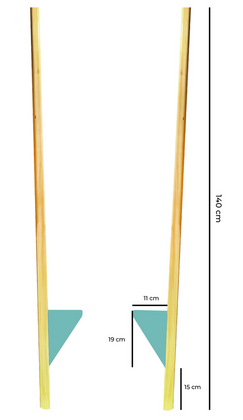 Szczudła drewniane cyrkowe małe pastelowe MIĘTOWE 140 cm dla dzieci