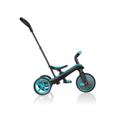 Czarno-turkusowy rowerek biegowy Globber Explorer Trike 3w1 631-105