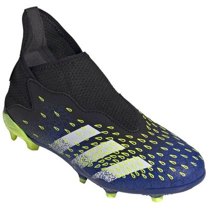 Czarno-seledynowe buty piłkarskie korki Adidas Predator Freak.3 LL FG FY0618 - Junior