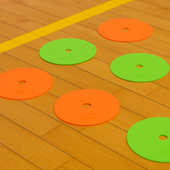 Płaskie znaczniki pola - okrągłe 15 cm - 12x zielony SMJ sport ZPO-G