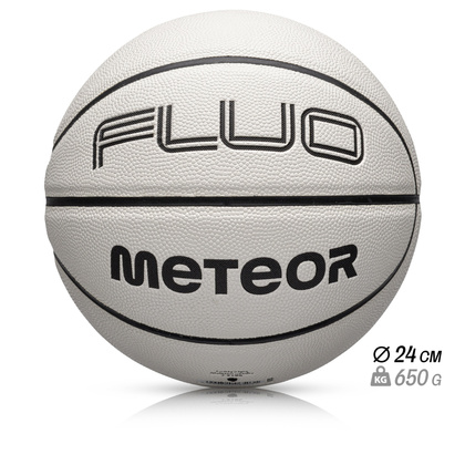 Piłka koszykowa Meteor Fluo biały/neonowy zielony 7