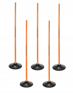 Tor przeszkód slalomowy 160cm laski + podstawa 1,5kg Pomarańczowy