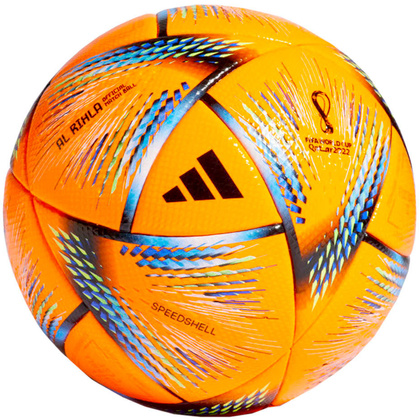Pomarańczowa piłka nożna meczowa Adidas AL Rihla Pro Winter Fifa World Cup 2022 H57781