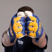 Granatowo-pomarańczowe rękawice bramkarskie Football Masters Varis X Blue Orange