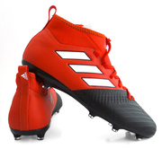 Czerwono-czarne buty piłkarskie Adidas ACE 17.1 FG BA9214 JR