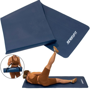 MATA FITNESS NBR ANTYPOŚLIZGOWA 183x60x1CM NIEBIESKA + POKROWIEC ENERO FIT