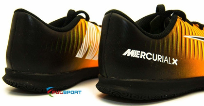 Pomarańczowo-czarne buty piłkarskie na halę Nike Mercurial Vortex IC 831953-801 JR