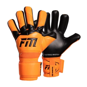 Pomarańczowo-czarne rękawice bramkarskie Football Masters Varis X Orange Fluo