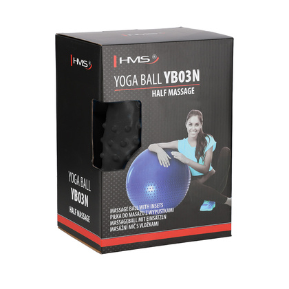 YB03 NEW 75CM BLACK PIŁKA GIMNASTYCZNA MASUJACA HMS