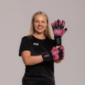 Czarno-różowe rękawice bramkarskie Football Masters Varis X Black Pink