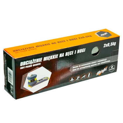 Szaro-żółte obciążniki miękkie Allright FE08014 2x0,5 kg