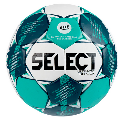 Turkusowo-biała piłka ręczna Select Ultimate Replica EHF