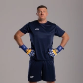 Granatowo-pomarańczowe rękawice bramkarskie Football Masters Varis X Blue Orange