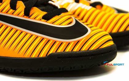 Pomarańczowo-czarne buty piłkarskie na halę Nike Mercurial Vortex IC 831953-801 JR