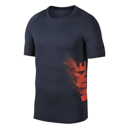Granatowo-pomarańczowa koszulka Nike Pro Top Fitted 891612-471
