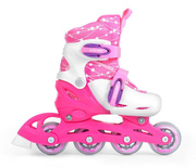 Zestaw COMBO PINK: 2w1 wrotko-rolki regulowane + kask + ochraniacze + torba