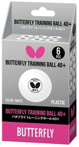 Białe piłeczki do tenisa stołowego Butterfly 40+ Training 6 szt.