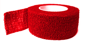 Czerwona taśma do podtrzymywania getr i ochraniaczy Select Sock Wrap 2,5cm x 4,5 m
