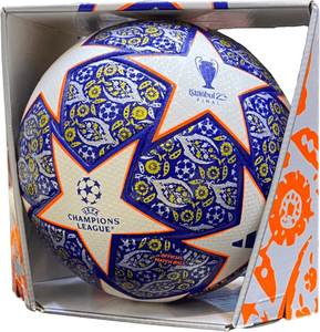 Granatowo-biała piłka nożna Liga Mistrzów Adidas Ucl Pro Istanbul OMB HU1576