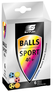 Kolorowe piłeczki do tenisa stołowego Sunflex Balls Sport 40+ 6 szt. 20608