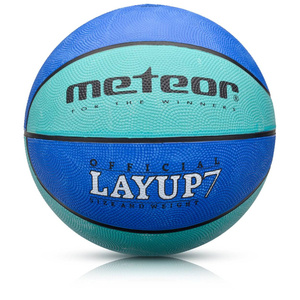 Niebiesko-zielona piłka koszowa Meteor Layup 07090  - rozmiar 7