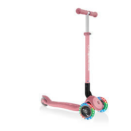 Różowa hulajnoga 3-kołowa Globber Primo Foldable Plus Lights Pastel Pink 439-210