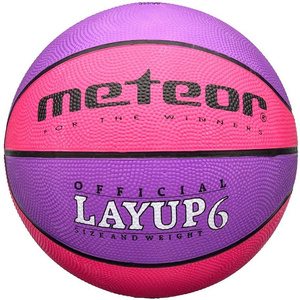 Różowo-fioletowa piłka koszykowa Meteor Layup 07088  - rozmiar 6