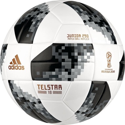 Biało-czarna piłka nożna Adidas Telstar Rosja 2018 Junior CE8147 290g r4