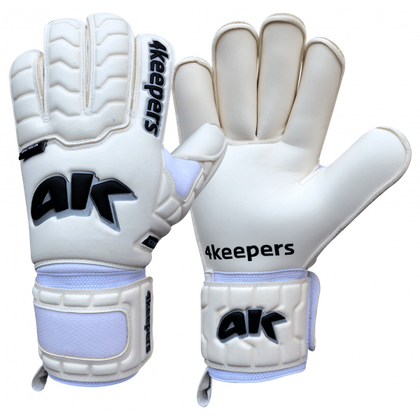 Biało-czarne rękawice bramkarskie 4Keepers Champ Black IV RF