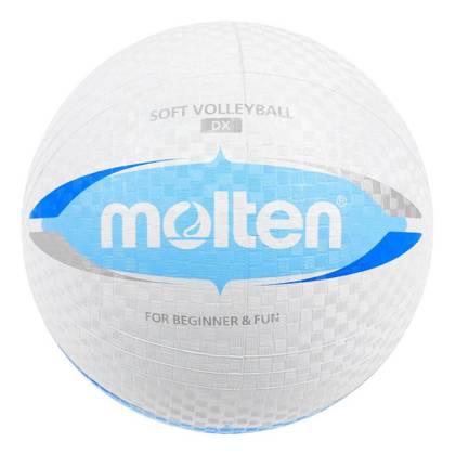 Biało-niebieska piłka do siatkówki Molten SOFT DX S2V1550-WC