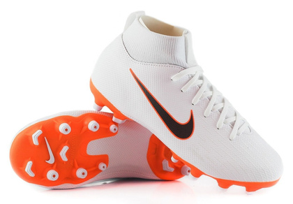 Biało-pomarańczowe buty piłkarskie Nike Mercurial Superfly Academy MG AH7337-107 JR