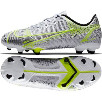 Biało-srebrne buty piłkarskie korki Nike Mercurial Vapor 14 Academy FG/MG CV0811-107 - Junior
