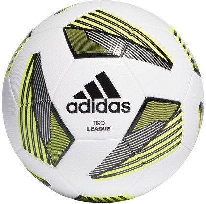 Biało-zielona piłka nożna Adidas Tiro League FS0369