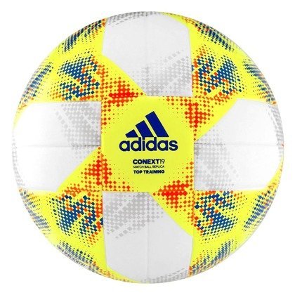 Biało-żółta piłka nożna Adidas Conext 19 TOP TRAINING FIFA DN8637 r4