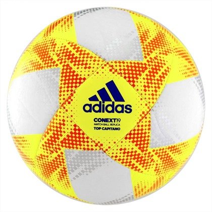 Biało-żółta piłka nożna Adidas Conext 19 Top Capitano ED4934 r5