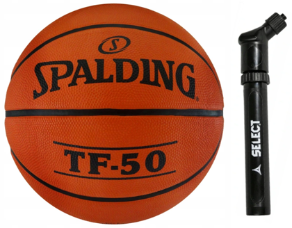 Brązowa piłka do koszykówki Spalding TF-50 - rozmiar 6 + Pompka Select