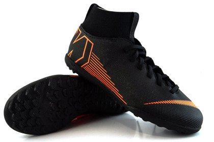 Czarne buty piłkarskie na orlik Nike Mercurial Superfly Club TF AH7345-081 JR