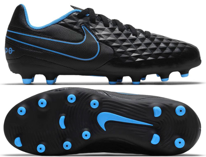 Czarno-niebieskie buty piłkarskie korki Nike Tiempo Legend 8 Club AT5881-090 - Junior