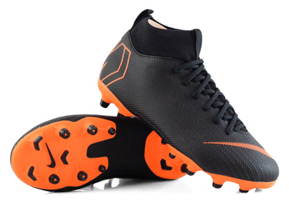 Czarno-pomarańczowe buty piłkarskie Nike Mercurial Superfly Academy MG AH7337-081 JR
